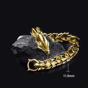 Draconic Armour - Dragon Scale Bracelet, Ouroboros Bracelet with Dragon Head, Viking Dragon Bracelet, Mens Gothic Bracelet Wicked Tender