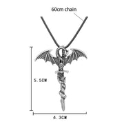 Glow In The Dark Dragon Necklace Draconic Blade Glow In The Dark Dragon Necklace - Glowing Sword Necklace For Men and Women Wicked Tender
