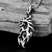Gothic Necklace For Men Draconic Dominance Dragon Necklace - Stainless Steel Gothic Necklace For Men Wicked Tender