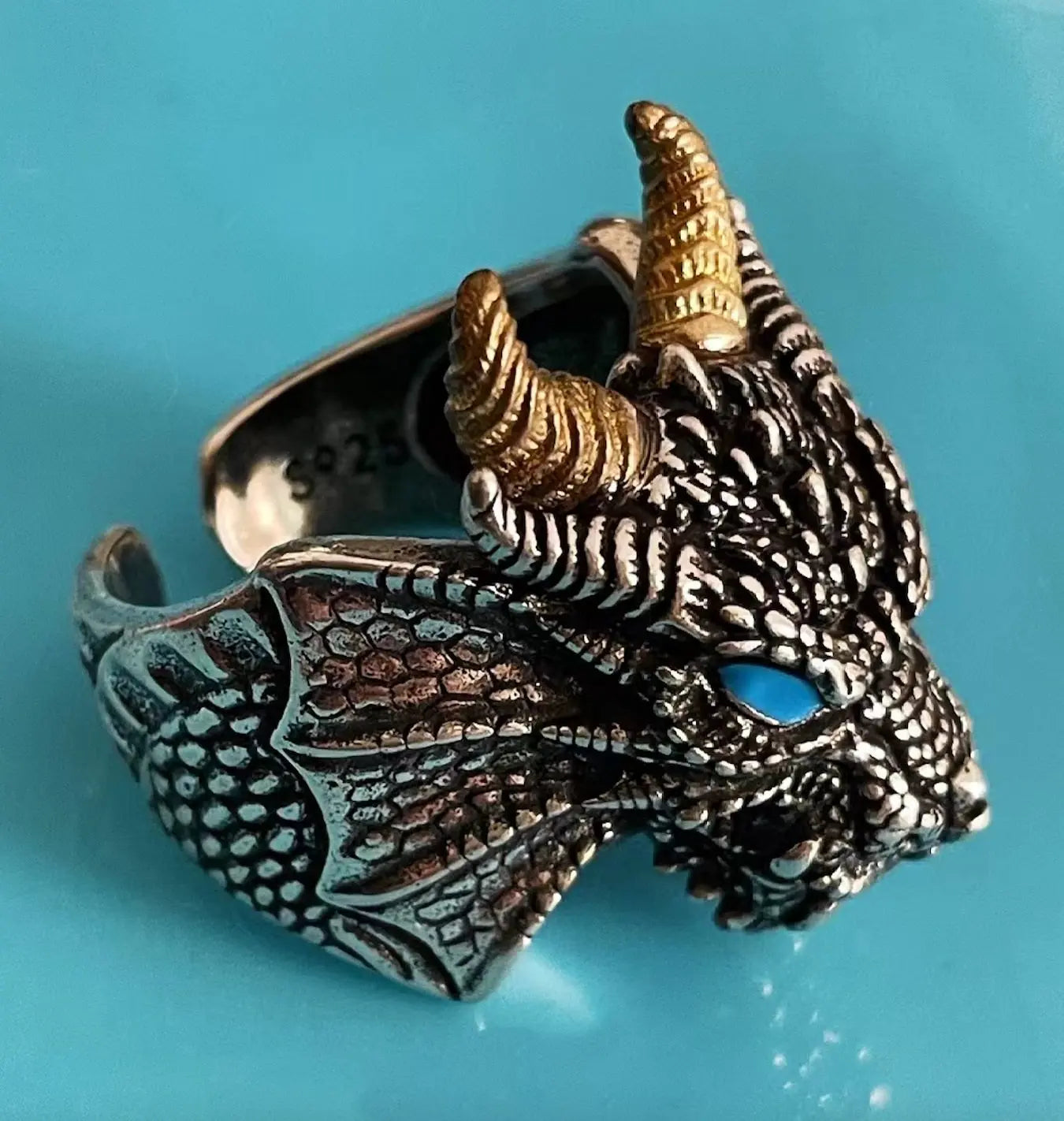 Draconic Dreadnaught - Adjustable Dragon Ring for Men, Gothic Rings ...