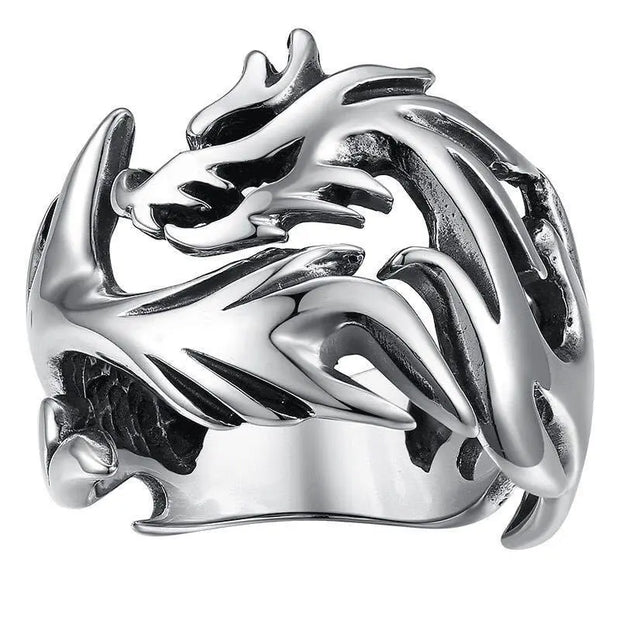 adjustable dragon ring Draconic Embrace Adjustable Dragon Ring - Large Silver Plated Gothic Ring Wicked Tender