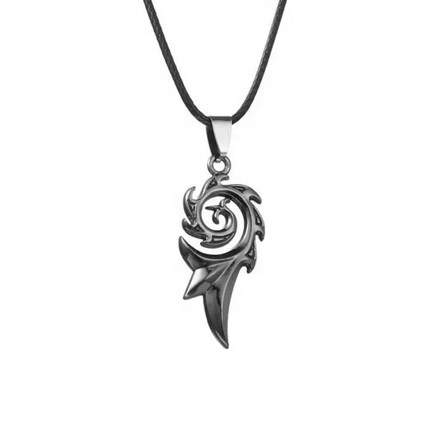 Draconic Flame - Dragon Necklace Black Necklace for Men Flame Necklace Mens Stainless Steel Necklace Metal Dragon Art Gothic Necklace Mens Leather Necklace with Pendant Wicked Tender