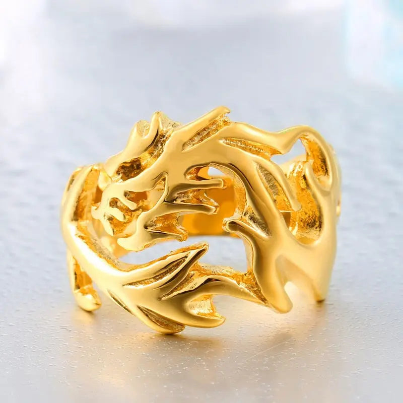 Draconic Hold Dragon Ring - Gothic Black Stainless Steel Ring – Wicked ...