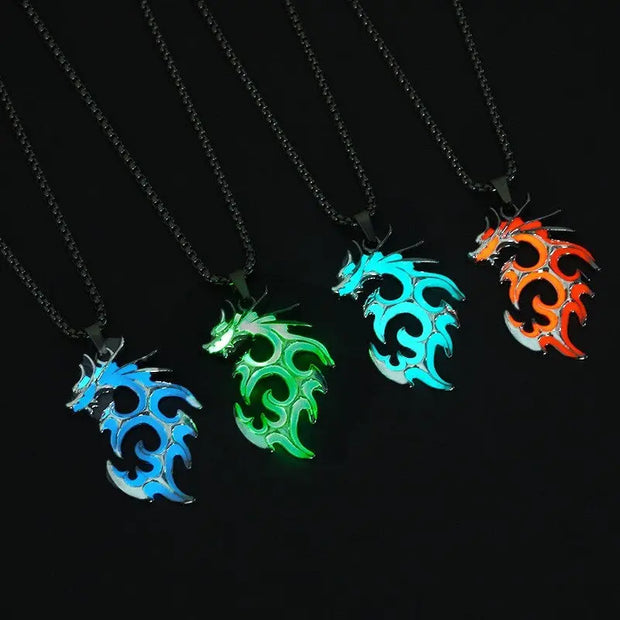 Glow In The Dark Pendant Draconic Victory Glow In The Dark Pendant Necklace Dragon Symbol Wicked Tender