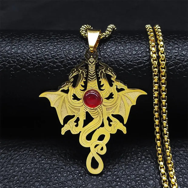 Dragon Gold Necklace Dragon Blood Brood Dragon Pendant Necklace - Dragon Gold Necklace Wicked Tender