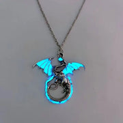 Glow In The Dark Dragon Necklace Dragon Dance Glow In The Dark Dragon Necklace for Women and Men - Blue or Green Wicked Tender