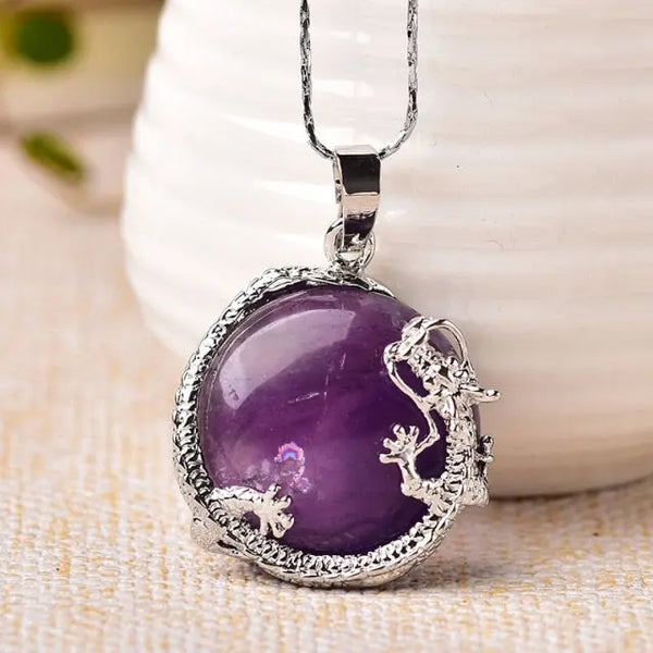 Amethyst dragon necklace top