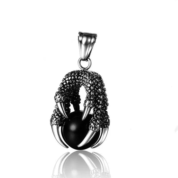 Dragon Claw Pendant Necklace Dragon Claw Pendant Necklace - Stainless Steel Gothic Necklace with Orb Wicked Tender