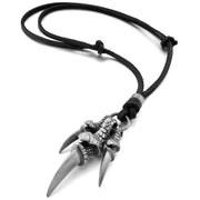 Dragon Claw Necklace - Mens Good Luck Necklace, Silver Dragon Necklace, Metal Dragon Art, Gothic Necklace Men Wicked Tender