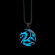 Glow In The Dark Dragon Necklace Dragon Crest Glow In The Dark Dragon Necklace for Women and Men Wicked Tender