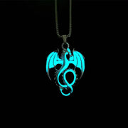Glow In The Dark Dragon Necklace Dragon Flight Glow In The Dark Dragon Necklace For Women and Men Wicked Tender