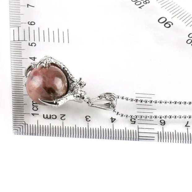 Dragon Crystal Necklace Dragon Hand Gemstone Pendant Necklace - Dragon Crystal Necklace Wicked Tender