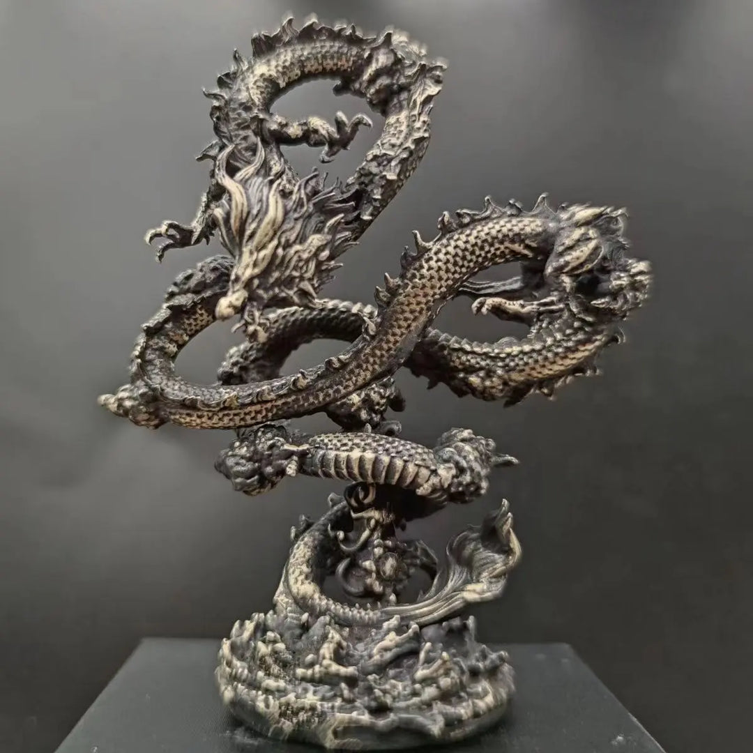 Vintage Brass Dragon Statue Chinese Figure HEAVY sale 7