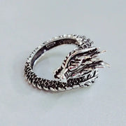 Serpent Ring Dragon Serpent Ring - Silver Plated Open Adjustable Vintage Chinese Dragon Ring Wicked Tender