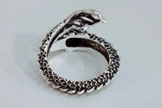 Serpent Ring Dragon Serpent Ring - Silver Plated Open Adjustable Vintage Chinese Dragon Ring Wicked Tender