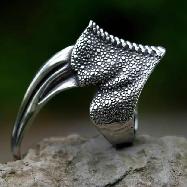 Emperor's Talon - Dragon Claw Ring, Stainless Steel Dragon Ring, Big Silver Rings, Gothic Stainless Steel Rings, Metal Dragon Art