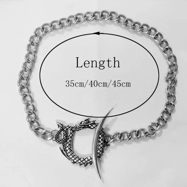 Dragon Choker Dragon Witch Choker Necklace - Crescent Moon Gothic Necklace Dragon Choker Wicked Tender