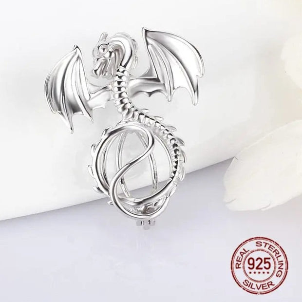 Sterling Silver Dragon Necklace Dragon’s Clutch - 925 Sterling Silver Dragon Necklace Wicked Tender
