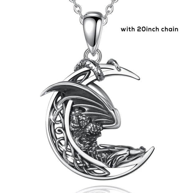 Sterling Silver Dragon Necklace Dragon’s Dream - 925 Sterling Silver Dragon Necklace Wicked Tender