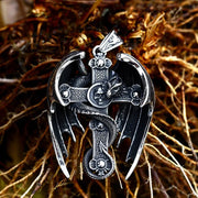 dragon cross necklace Dragon’s Faith Dragon Pendant Necklace - Gothic Dragon Cross Necklace Wicked Tender