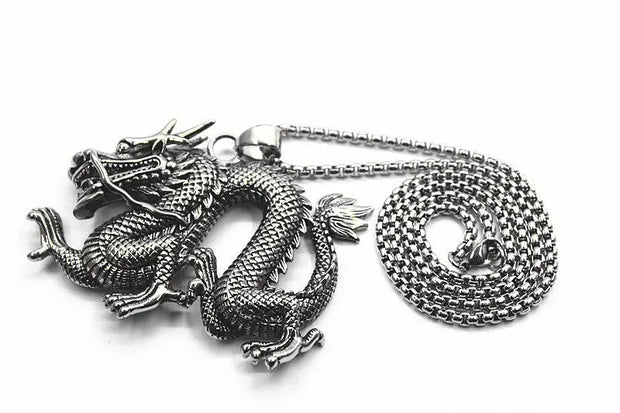 Chinese Dragon Necklace Dragon’s Glory - Huge Chinese Dragon Pendant Necklace Wicked Tender