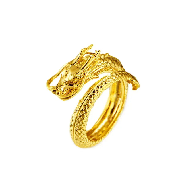 Chinese Dragon Ring Dragon’s Journey Dragon Ring - Open Adjustable Vintage Chinese Dragon Ring Wicked Tender