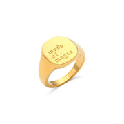 Engraved Message Ring - Minimal Gold Plated Stainless Steel Stacking Ring Wicked Tender