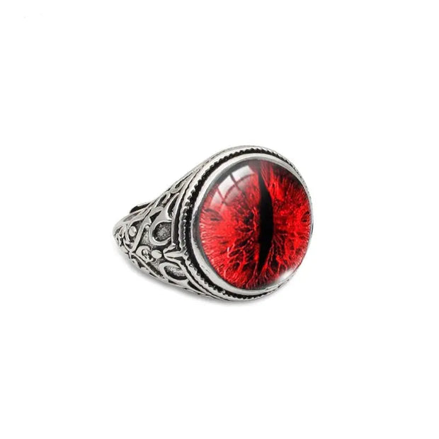 Dragon Eye Ring Evil Dragon Eye Ring - Adjustable Medieval Signet Gothic Ring Wicked Tender
