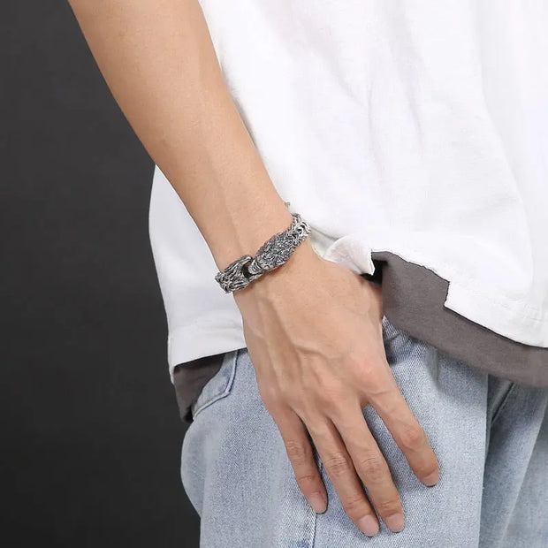 Viking Bracelet for Men Fenrir’s Culture - Stainless Steel Viking Bracelet for Men Wicked Tender