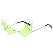 Fire Flame Sunglasses Fireball - Fire Flame Sunglasses Clear Cat Eye Sunglasses Red Transparent Sunglasses Wicked Tender