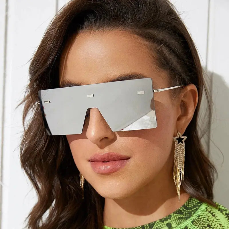 Oversized shield visor sunglasses clearance