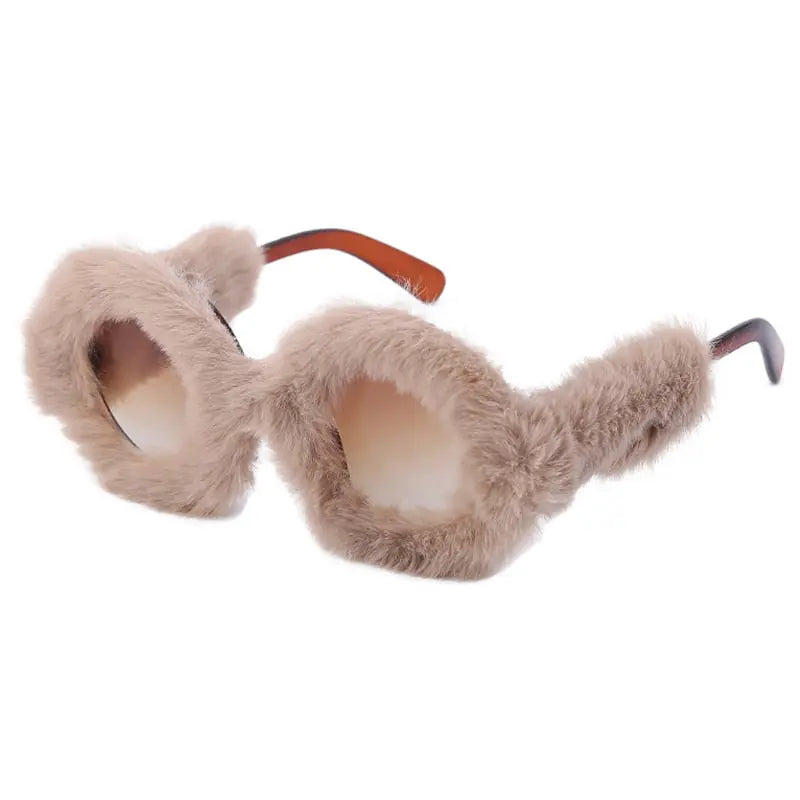 Furry Round Sunglasses Fluffy Sunglasses Bachelorette Party  display picture 3