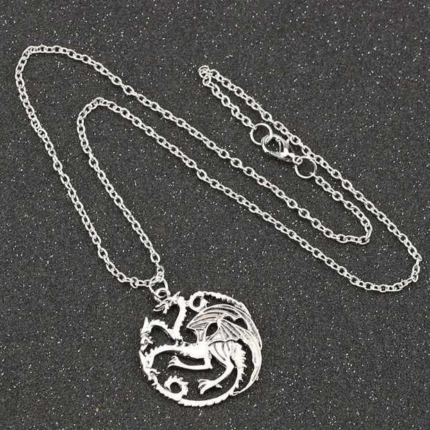 Game of Thrones Inspired House Targaryen Necklace - House of the Dragon Family Crest Wicked Tender