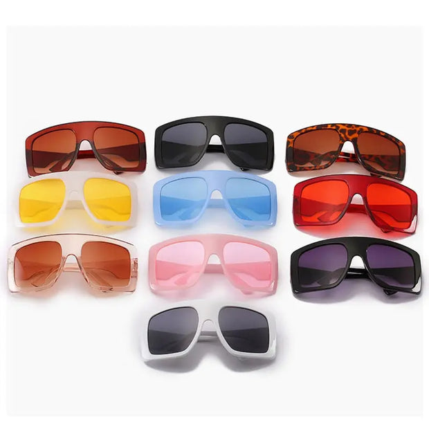 Glamour - White Sunglasses for Women, Oversized Shield Sunglasses, Square White Sunglasses, Flat Top Shield Sunglasses, Face Shield Sunglasses Wicked Tender