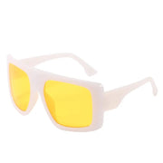 Glamour - White Sunglasses for Women, Oversized Shield Sunglasses, Square White Sunglasses, Flat Top Shield Sunglasses, Face Shield Sunglasses Wicked Tender