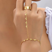Gold Hand Chains for Women Gold Hand Chains for Women - Gold Bohemian Ring Set for Women Wicked Tender