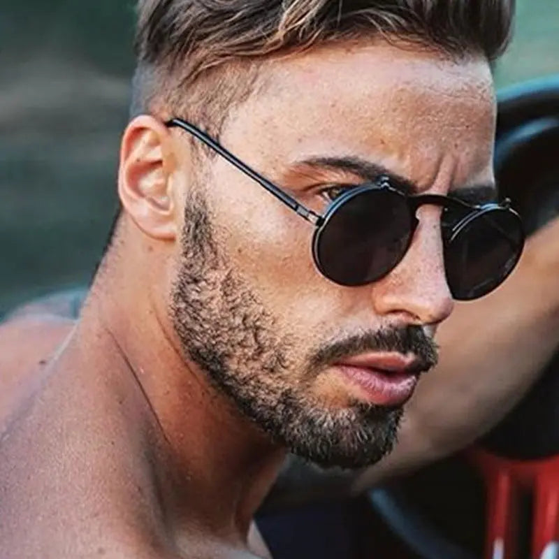 Round mirrored sunglasses mens hot sale