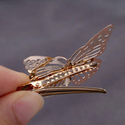 Golden Butterfly Hair Clips - Vintage Nature Inspired Metal Hair Pin Barrettes For Girls and Women Wicked Tender