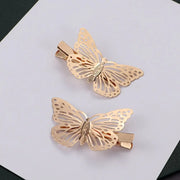 Golden Butterfly Hair Clips - Vintage Nature Inspired Metal Hair Pin Barrettes For Girls and Women Wicked Tender