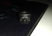 Gothic Carving Skull Face Ring - Large Textured Biker Ring for Men, Skull Face Etching Head Detail Wicked Tender