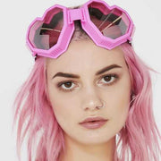 Hyunjin Heart Goggles Pink Mirrored Ski Goggles - Hyunjin Heart Goggles Mirror Lens Ski Goggles Wicked Tender