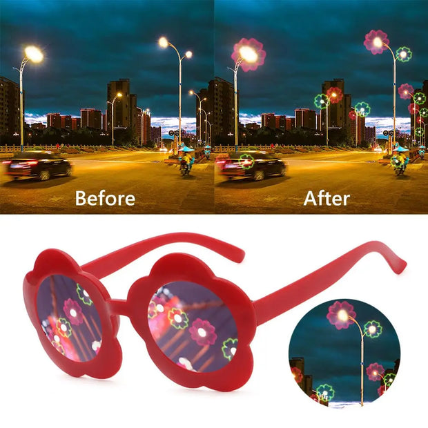 Red Heart Sunglasses That Turn Lights Into Hearts Red Heart Sunglasses That Turn Lights Into Hearts - Heart Pink Sunglasses Wicked Tender