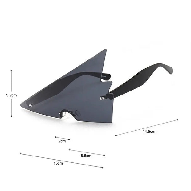 Flat Top Shield Visor Sunglasses High Arrow - Triangle Shaped Oversized Shield Sunglasses Flat Top Shield Visor Sunglasses Wicked Tender