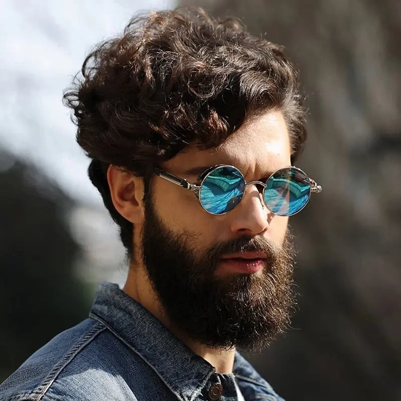 High Intellect - Small Black Round Sunglasses Round Retro