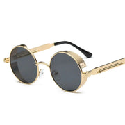 Small Black Round Sunglasses High Intellect - Small Black Round Sunglasses Round Retro Steampunk Sunglasses Wicked Tender
