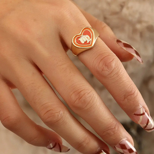 Horoscope Heart Rings - Colourful Open Adjustable Astrology Sign Constellation Ring Wicked Tender