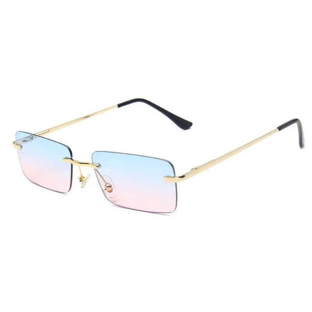 Pink Transparent Sunglasses Hot Summer - Pink Transparent Sunglasses Small Rectangle Sunglasses for Women Pink Rimless Sunglasses Wicked Tender