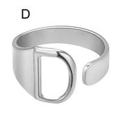 Initial Letter Alphabet Ring - Personalized Adjustable Name Ring Individual Letters Wicked Tender