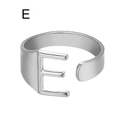 Initial Letter Alphabet Ring - Personalized Adjustable Name Ring Individual Letters Wicked Tender