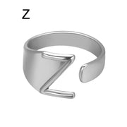 Initial Letter Alphabet Ring - Personalized Adjustable Name Ring Individual Letters Wicked Tender